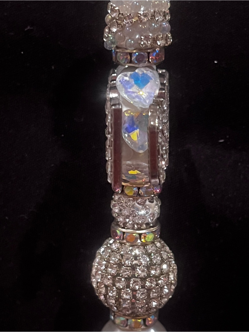 Fashion Designer ultra luxe Silver Crystal Logo focal fancy beaded pen - Picture 6 of 8